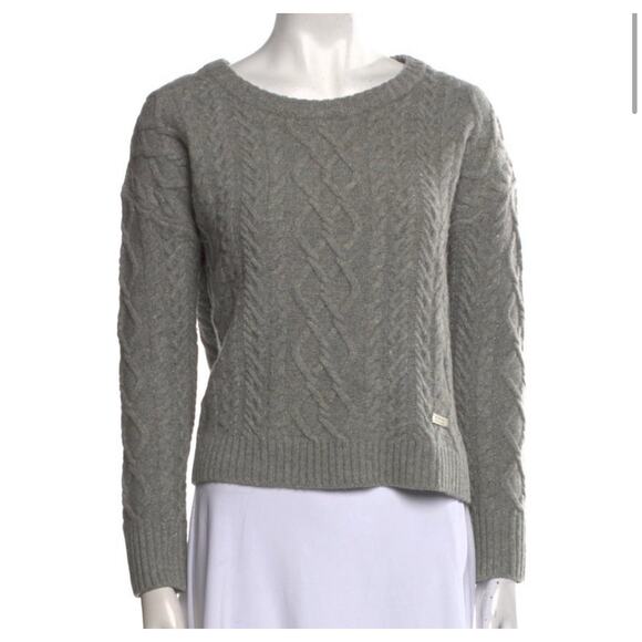Burberry Womens Cashmere Blend Pullover Cable Knit Sweater Gray Size EU 38 US 4 - Picture 1 of 3